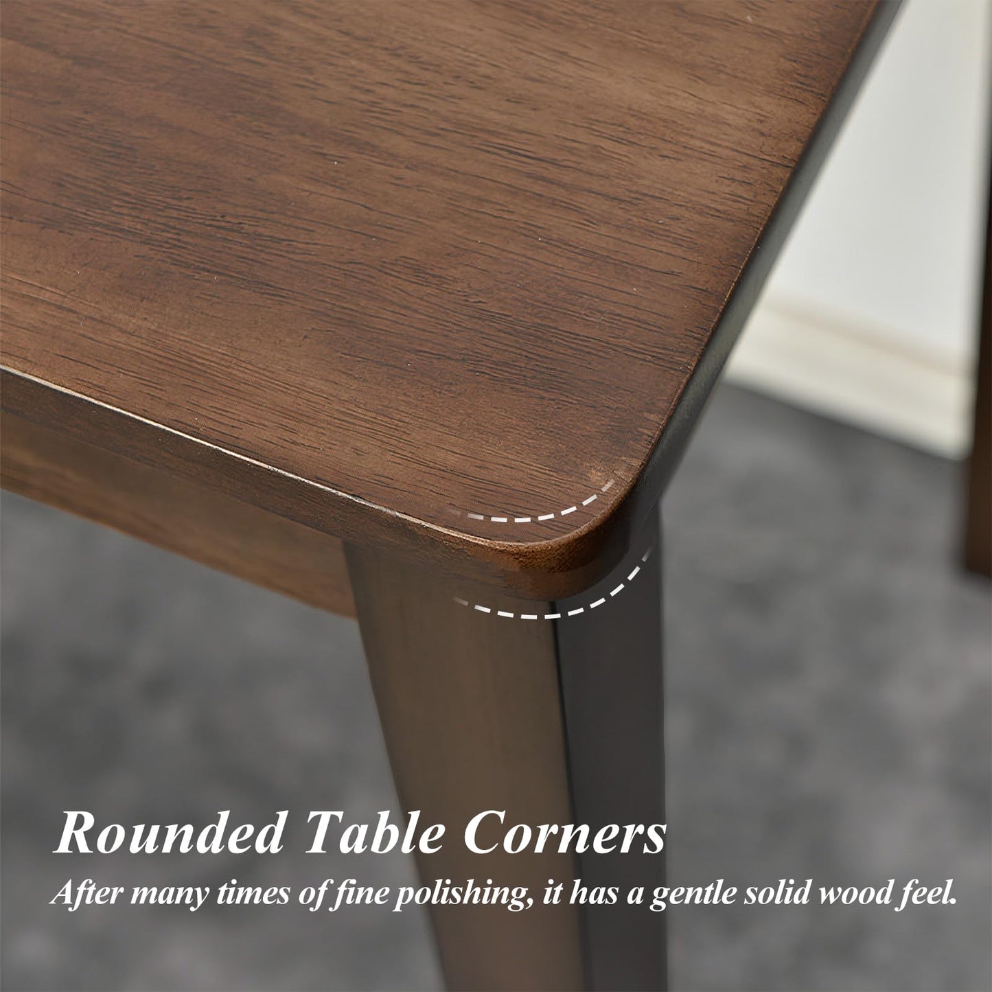 Cttasty solid wood desk with drawer, modern writing table, compact office desk.