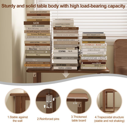 WoodsWhisper folding desk, solid wood, compact, no assembly, modern design.