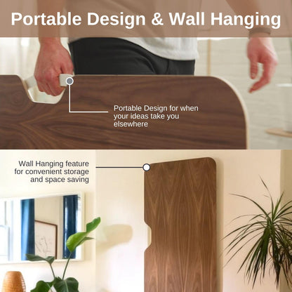 HOEK collapsible desk 47.5", foldable, durable laminate, tool-free setup, compact home office.