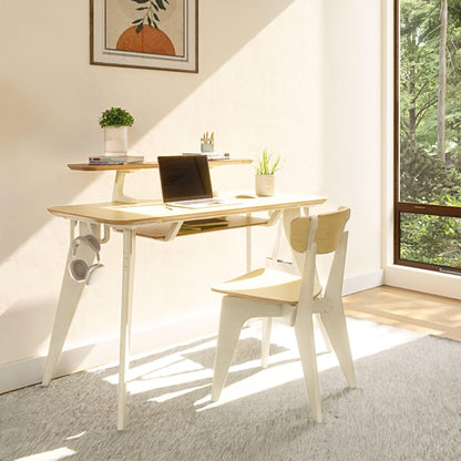 HOEK collapsible desk 47.5", foldable, durable laminate, tool-free setup, compact home office.