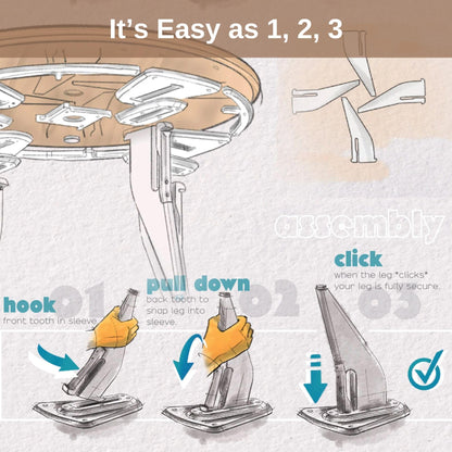 HOEK collapsible desk 47.5", foldable, durable laminate, tool-free setup, compact home office.